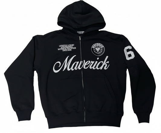 Black Homage Zip-Up Hoodie